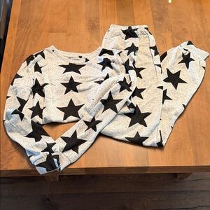 Gray Star Print Lounge Set
